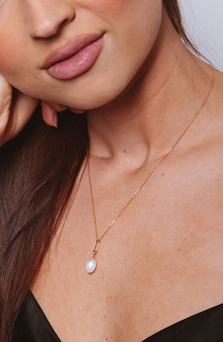 Set & Stones Sadie Freshwater Baroque Pearl Pendant Necklace, Alternate, color, Gold