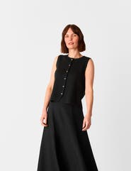 Whistles Lucy Button Front Knit Tank