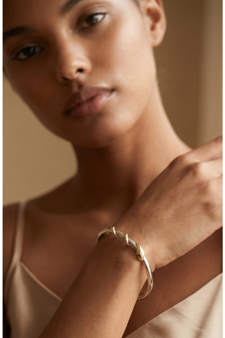 Dancing Snake Bangle Bracelet, Alternate, color, Gold