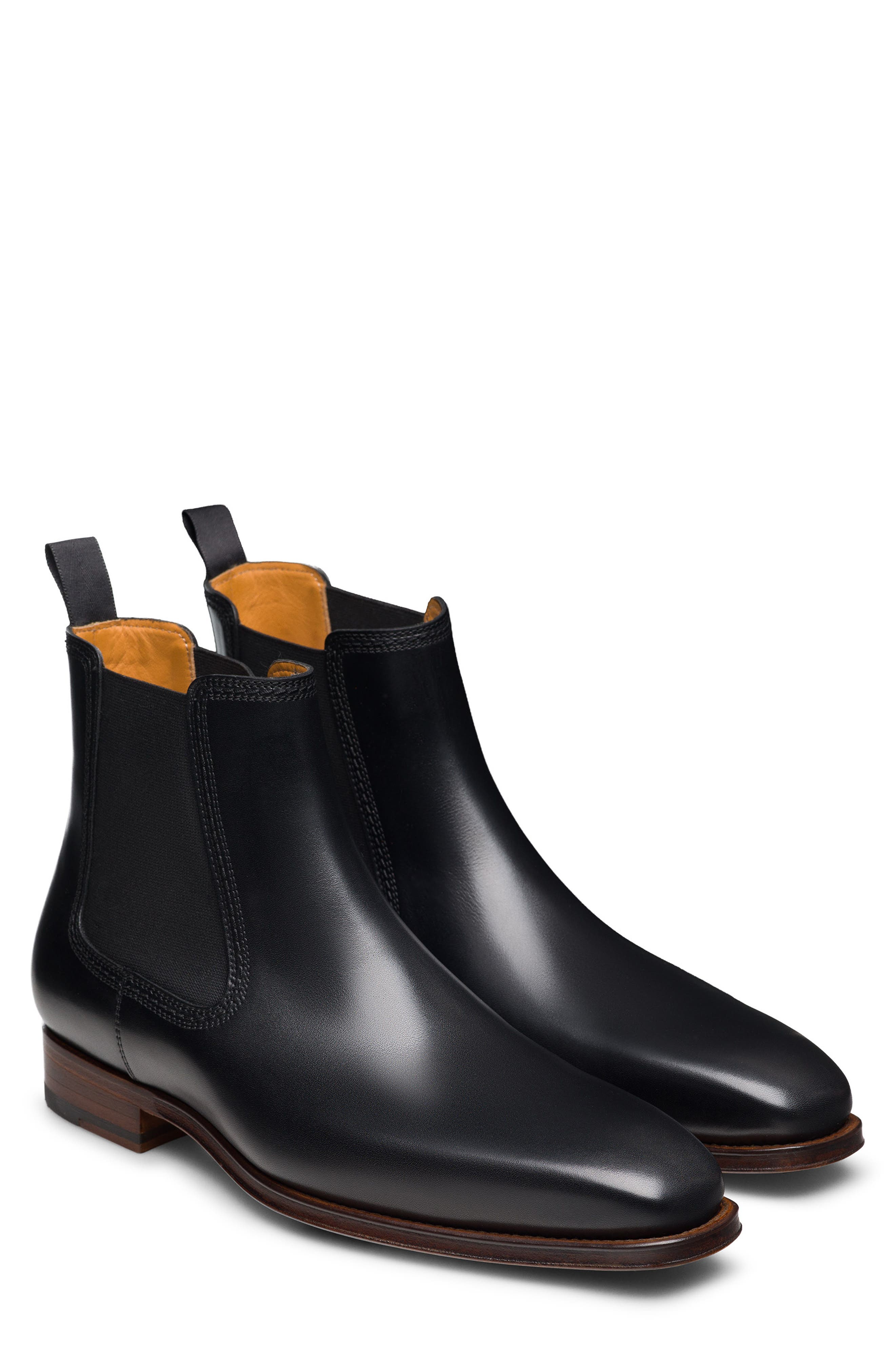 Marshall Water Resistant Chelsea Boot, Main, color, BLACK W/ CARMAL OUTSOLE