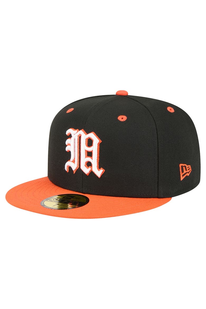 Men's New Era Black/Orange Miami Hurricanes On-Field Baseball Fitted Hat, Main, color, Black