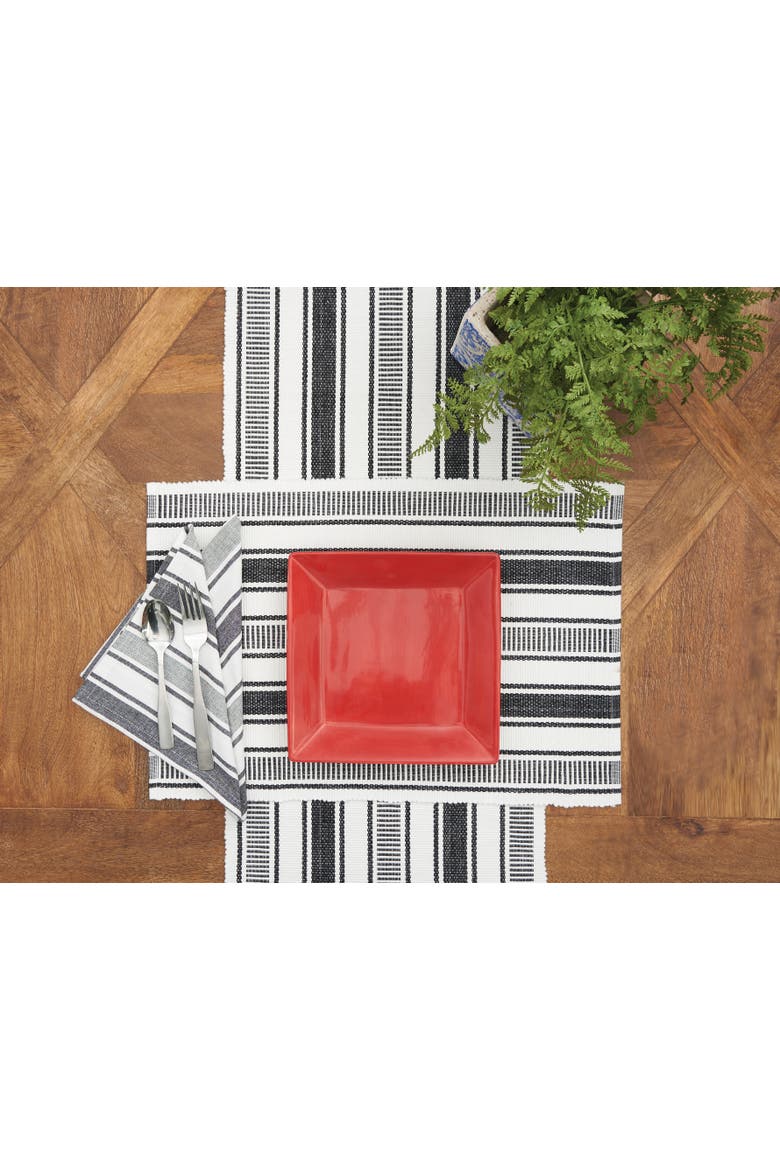Chandler Stripe Onyx Table Runner 13" x 72", Alternate, color, Black