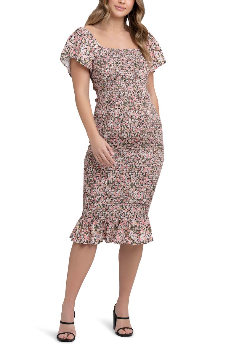 Ripe Maternity Sophia Floral Smocked Maternity Dress, Alternate, color, 