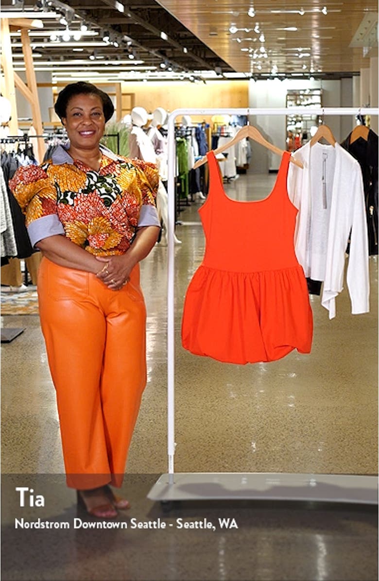 Nube Mixed Media Stretch Cotton Bubble Hem Minidress, sales video thumbnail