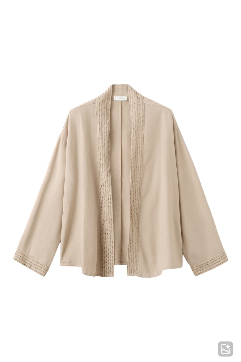 Bead Detail Open Jacket, Main, color, SAND