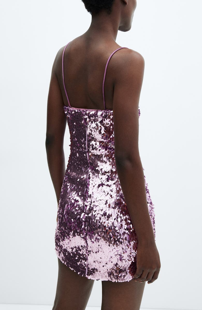 MANGO Spaghetti Strap Sequin Minidress, Alternate, color, 