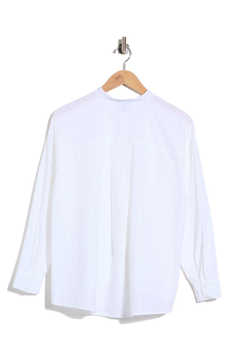 Mandarin Collar Organic Cotton Shirt, Alternate, color, WHITE