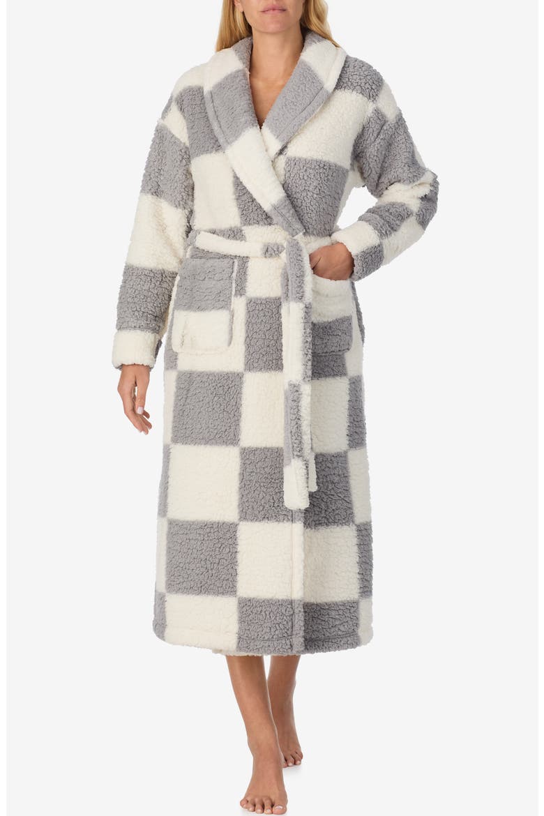 Checkered Robe, Main, color, GREY CHECK
