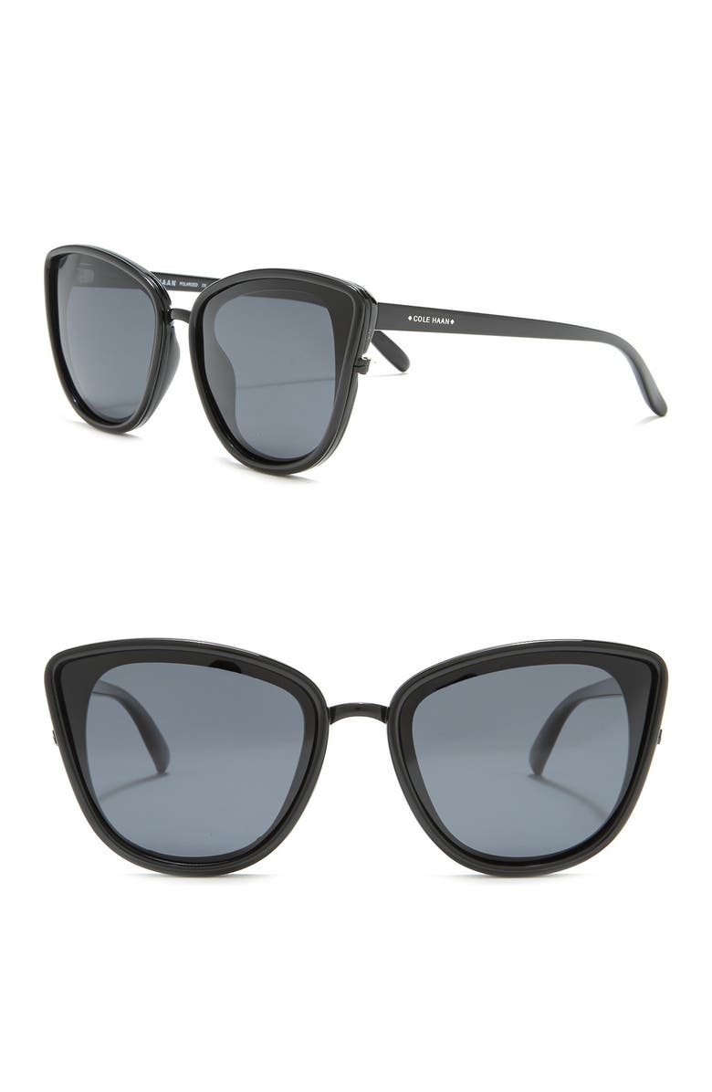 Cole Haan Plastic Cat Eye 60mm Polarized Sunglasses, Main, color,