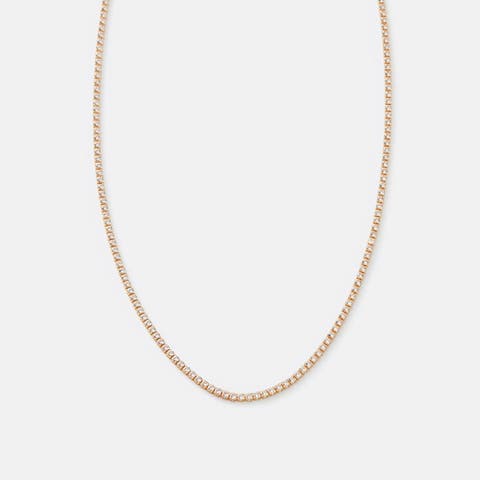 White Topaz Tennis Necklace