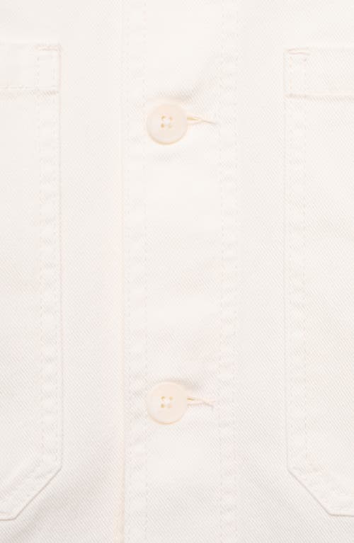 Mango Lightweight Twill Chore Coat In White