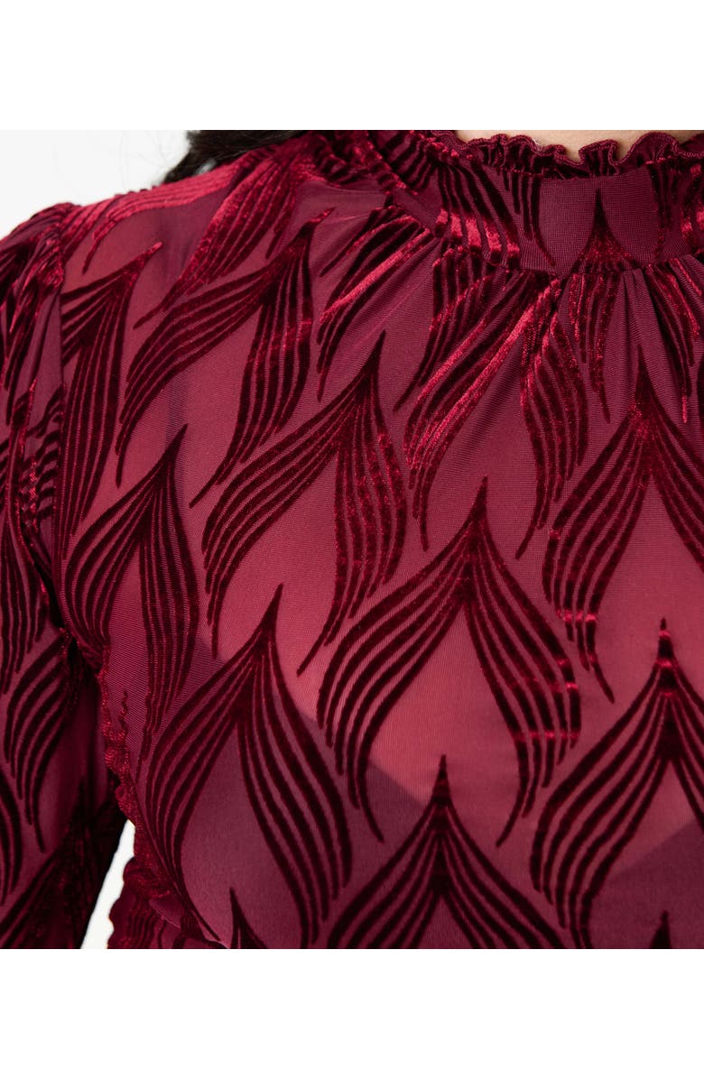 Unique Vintage Plus Size Donna Blouse, Alternate, color, Burgundy Lace