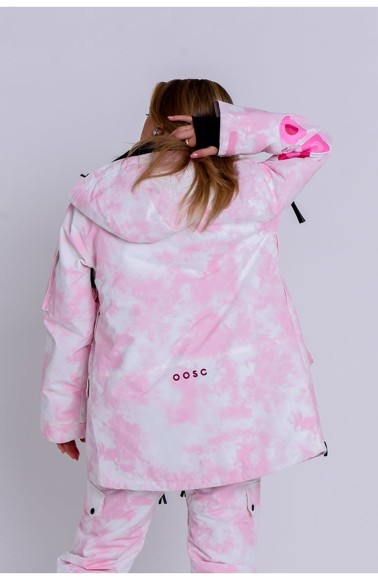 OOSC Yeh Girl Ski & Snowboard Jacket - Katie Ormerod Pink Tie Dye Signature line, Alternate, color, Pink And White Tie-Dye