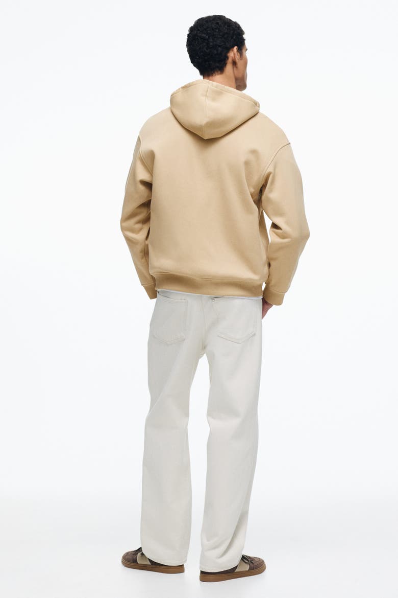 Loose  Fit Zip-through Hoodie, Alternate, color, Beige