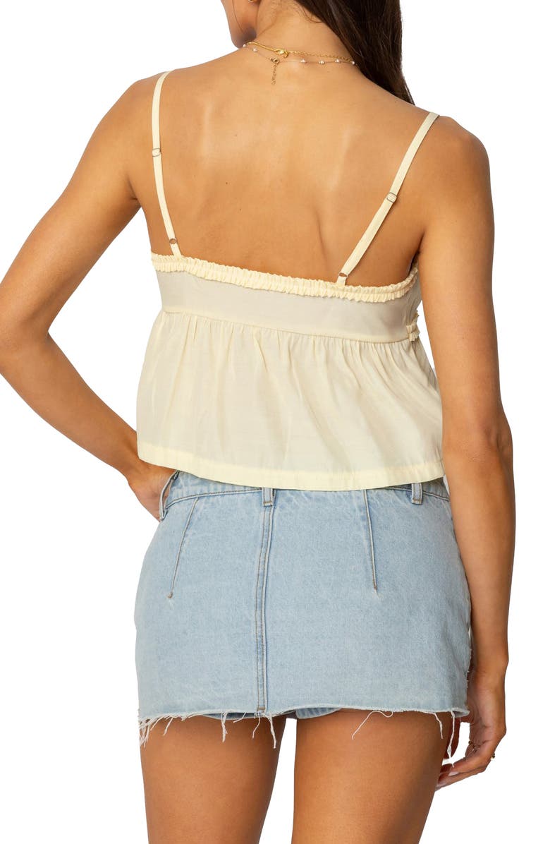 EDIKTED Loula Tie Front Camisole, Alternate, color, Yellow