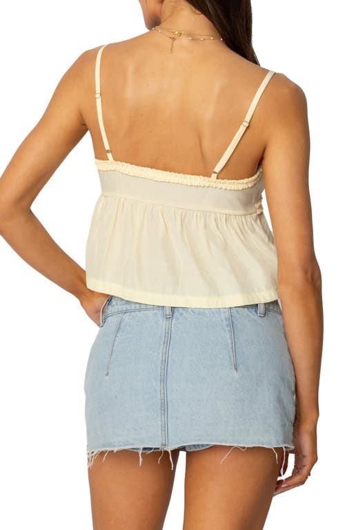 Shop Edikted Loula Tie Front Camisole In Yellow