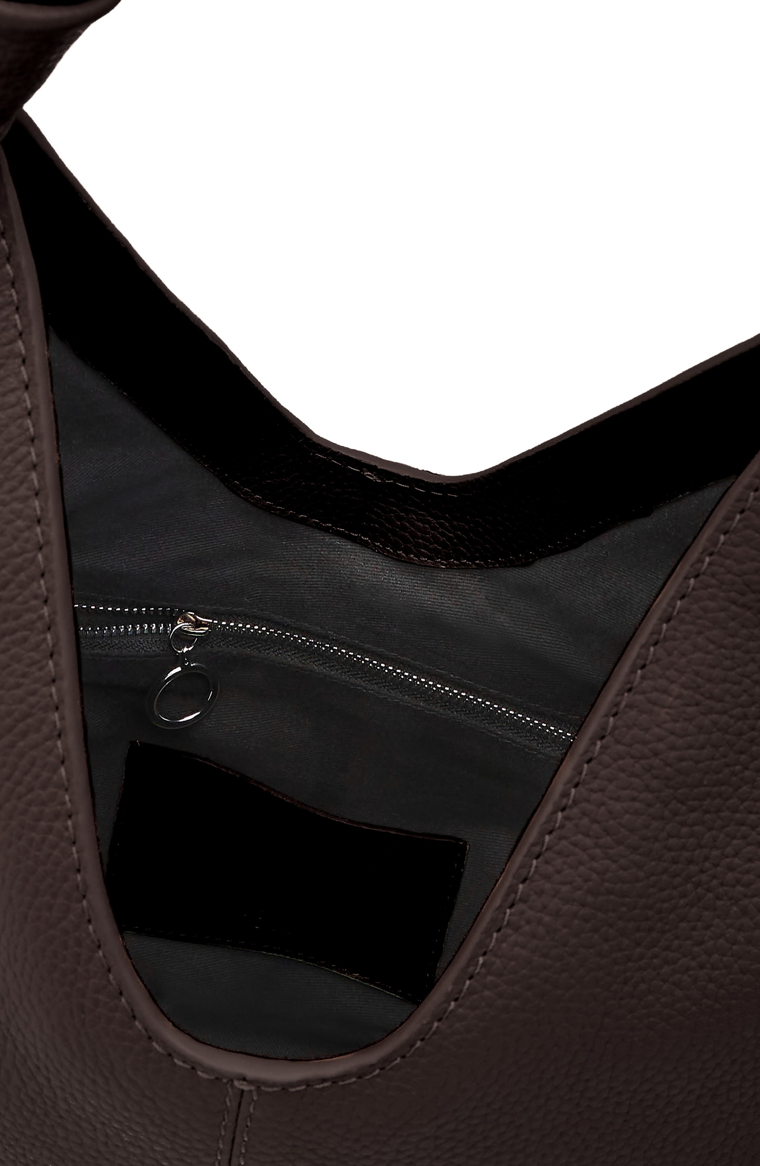 behno Nelli Pebble Leather Hobo Bag, Alternate, color, Cacao