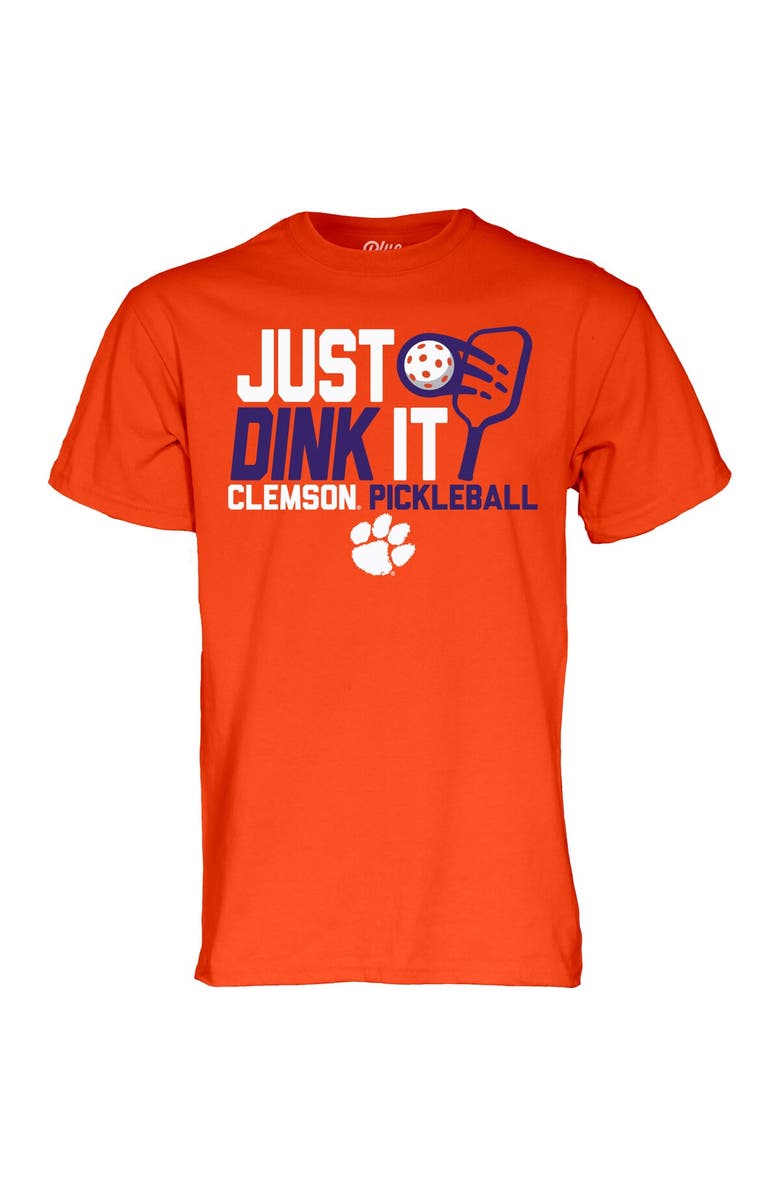 BLUE 84 Men's Blue 84 Orange Clemson Tigers Just Dink It Pickleball T-Shirt, Alternate, color,