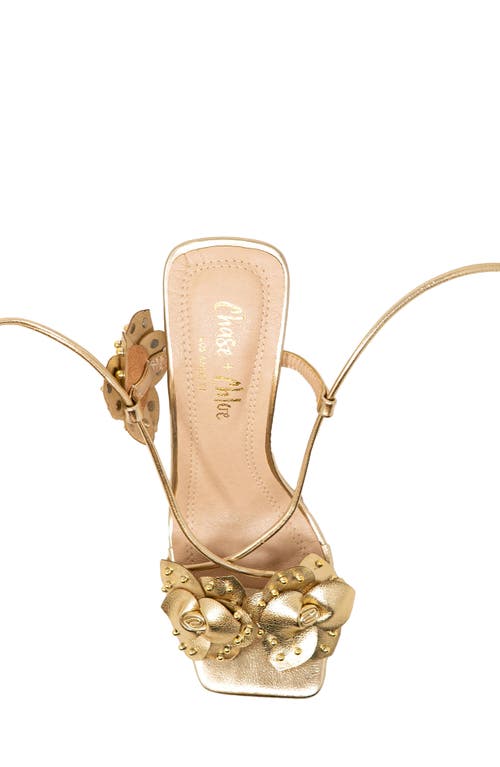 Chase & Chloe Chase And Chloe Studded Rosette Ankle Tie Sandal