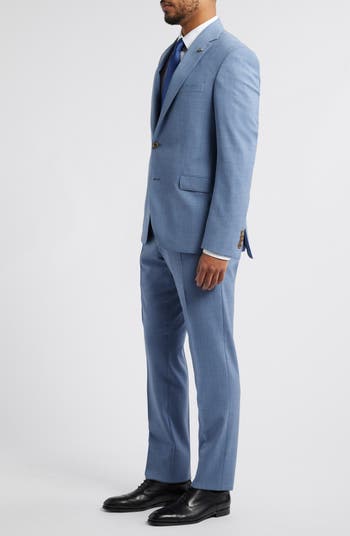 Jack Victor Esprit Blue Mixy Check Stretch Wool Suit | Nordstrom