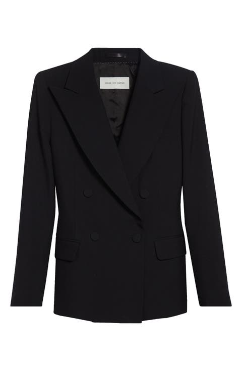 Beaura Double Breasted Wool & Mohair Twill Blazer