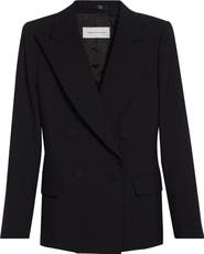 Dries Van Noten Beaura Double Breasted Wool & Mohair Twill Blazer