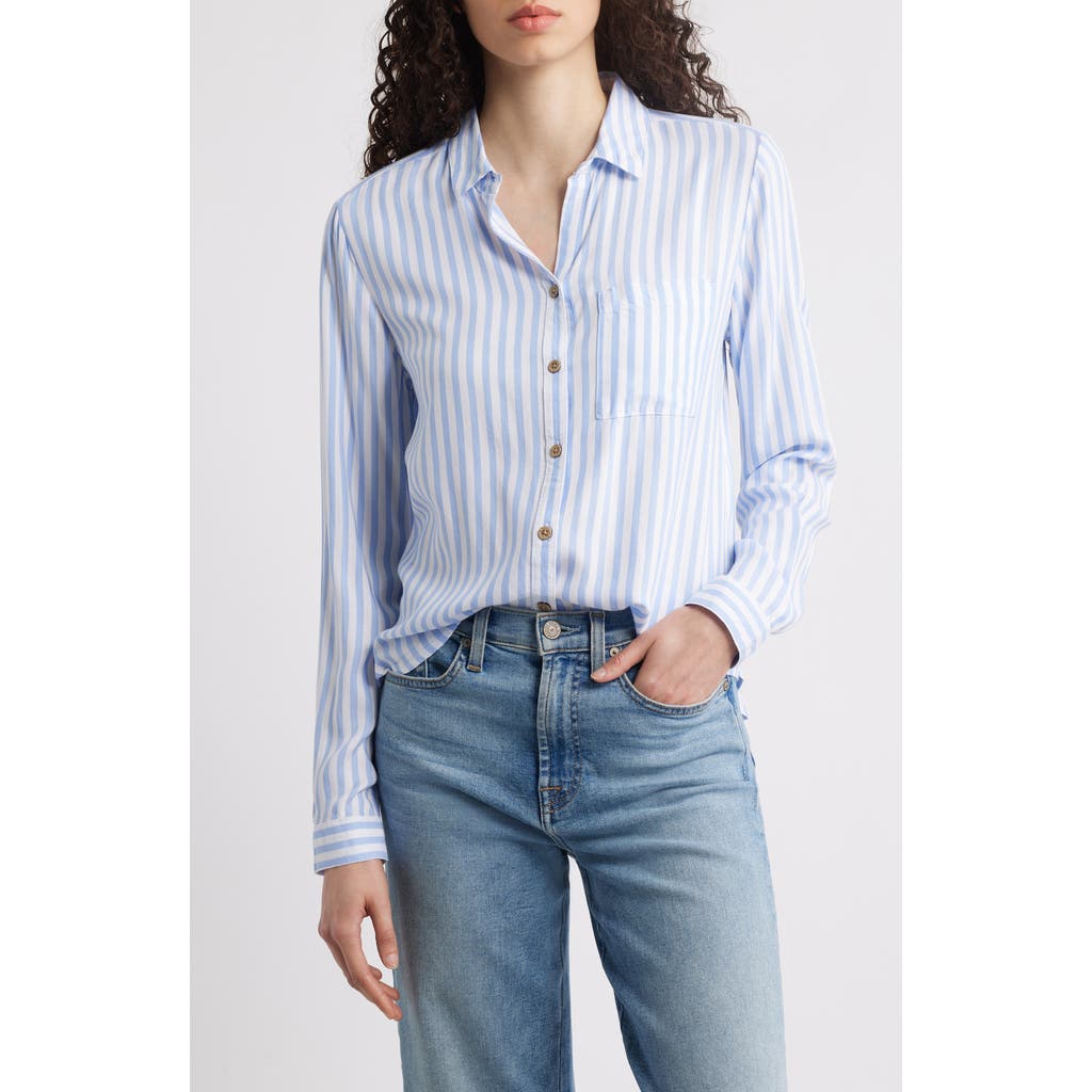 BEACHLUNCHLOUNGE BEACHLUNCHLOUNGE CANDACE STRIPE BUTTON-UP SHIRT