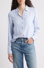 beachlunchlounge Candace Stripe Button-Up Shirt