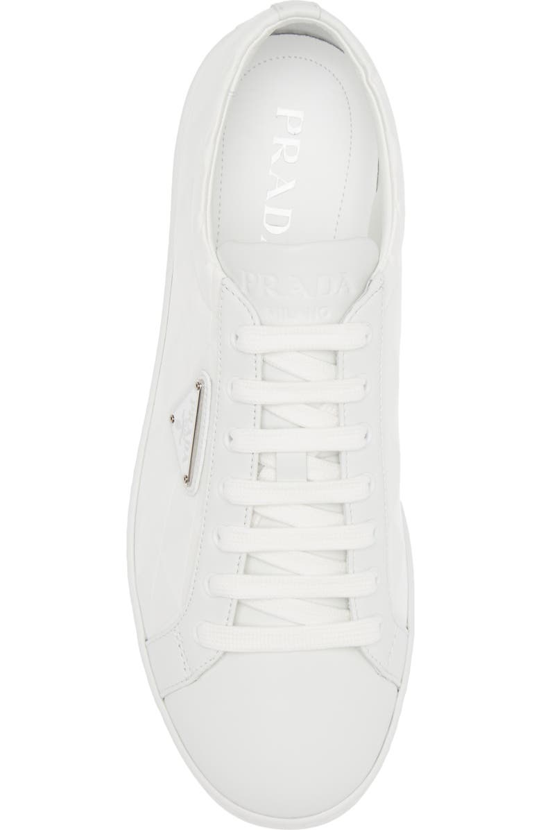 Prada Lane Triangle Logo Sneaker, Alternate, color, Bianco