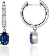 VALANI ATELIER Sapphire Drop Diamond Hoop Earrings