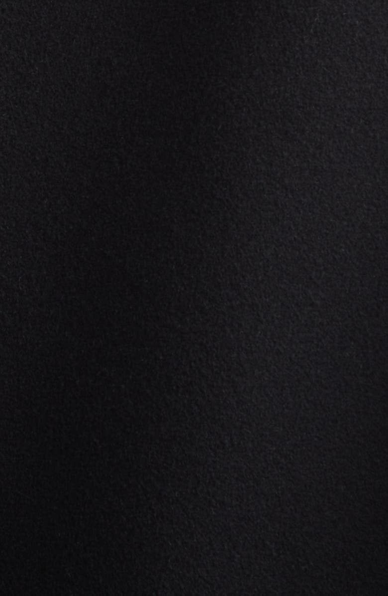 Valentino Genuine Shearling Trim Compact Wool & Cashmere Coat, Alternate, color, Black