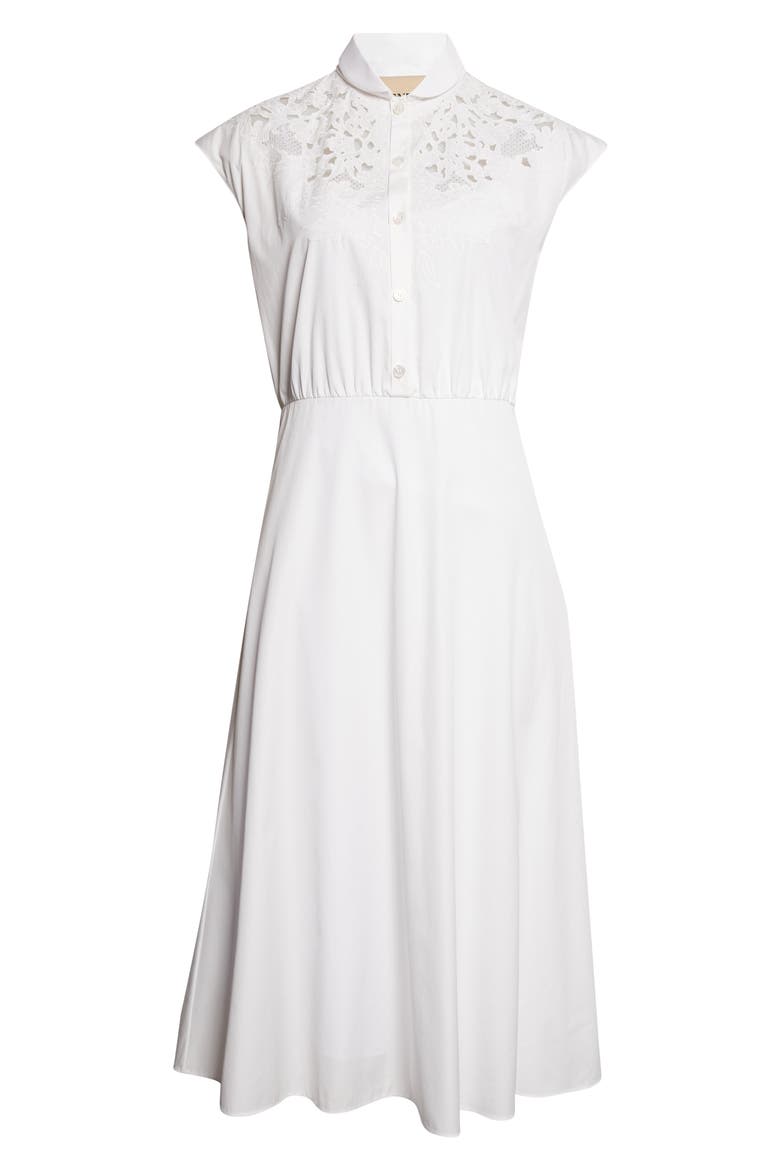 Embroidered Eyelet Cotton Dress, Alternate, color, WHITE