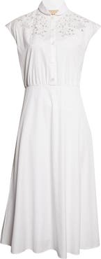 Valentino Embroidered Eyelet Cotton Dress
