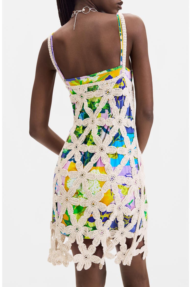 Floral Crochet Minidress, Alternate, color, OFF WHITE