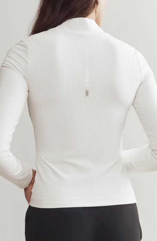 Shop Rhone Modern Rib Mock Neck Knit Top In Snow White