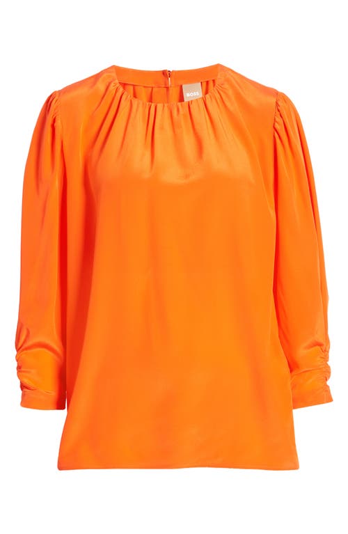Hugo Boss Bagana Silk Blouse In Orange