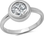 Crislu Brilliant Cut Cubic Zirconia Solitaire Ring