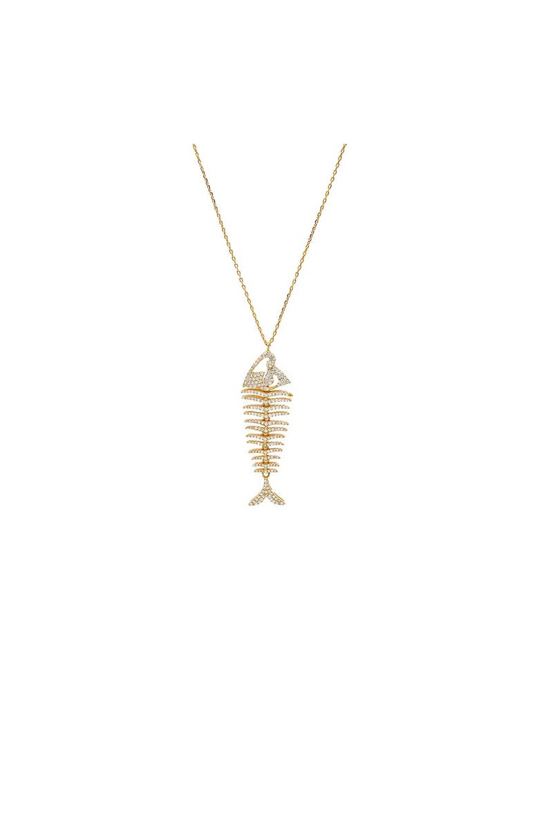 BY ADINA EDEN Edgy Fishbone Chain Necklace, Main, color, Gold