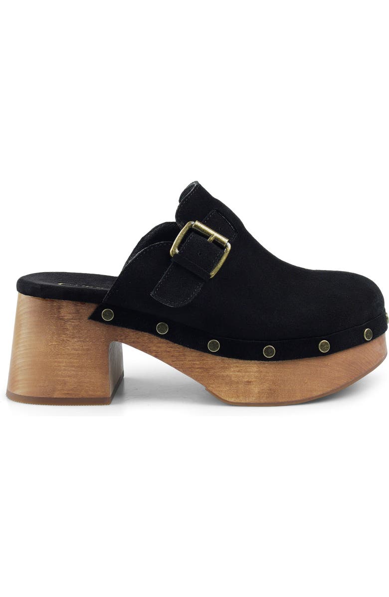 Candie's Booyah Platform Clog, Alternate, color, Black Suede