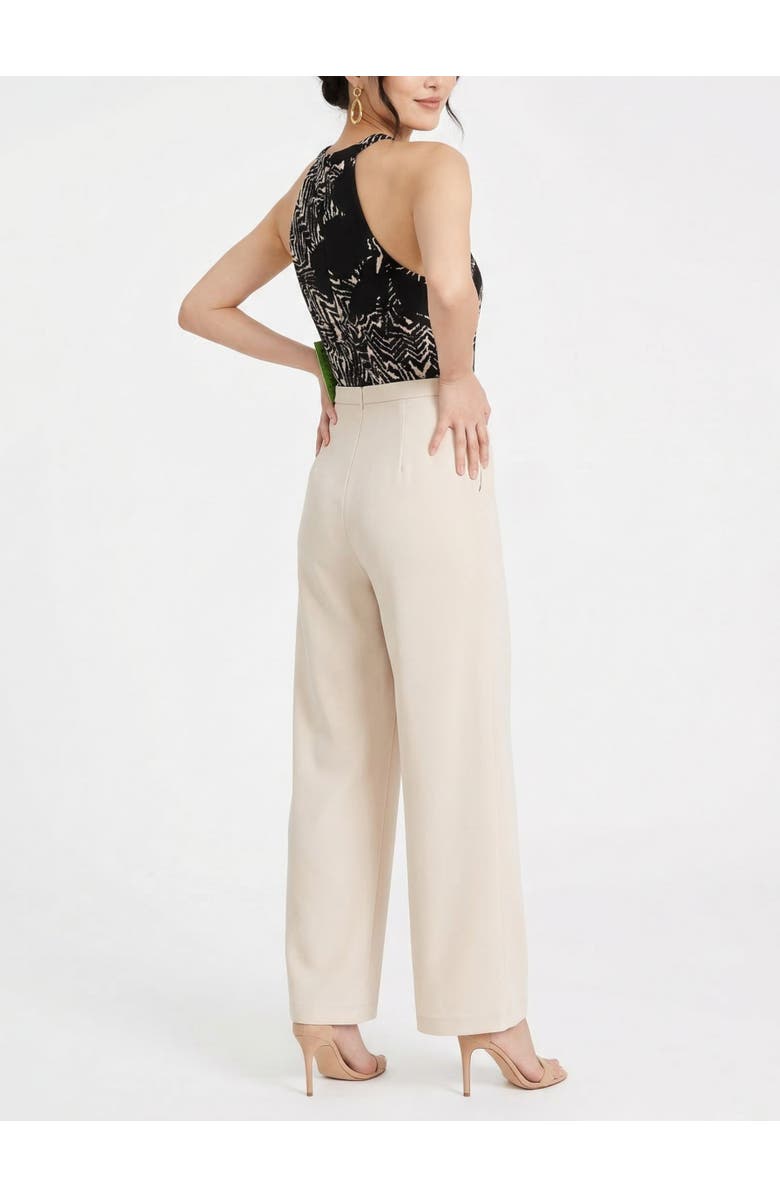 RACHEL Rachel Roy Jetti Halter Neck Wide Leg Jumpsuit, Alternate, color, Mono Floral Combo