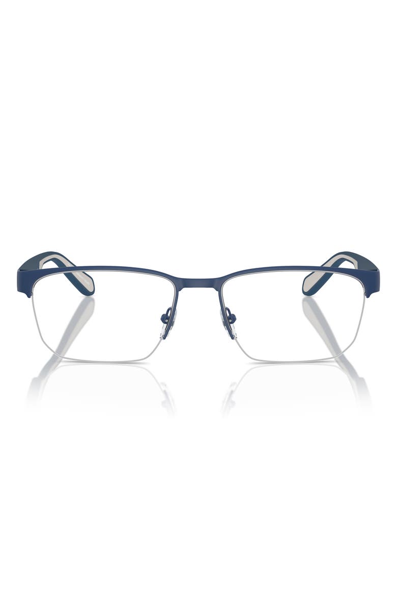 Emporio Armani 54mm Irregular Optical Glasses, Main, color, Matte Blue / Demo Lens