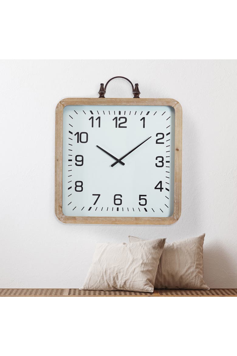 VIP Wood 28 in. White Framed Clock, Alternate, color, White