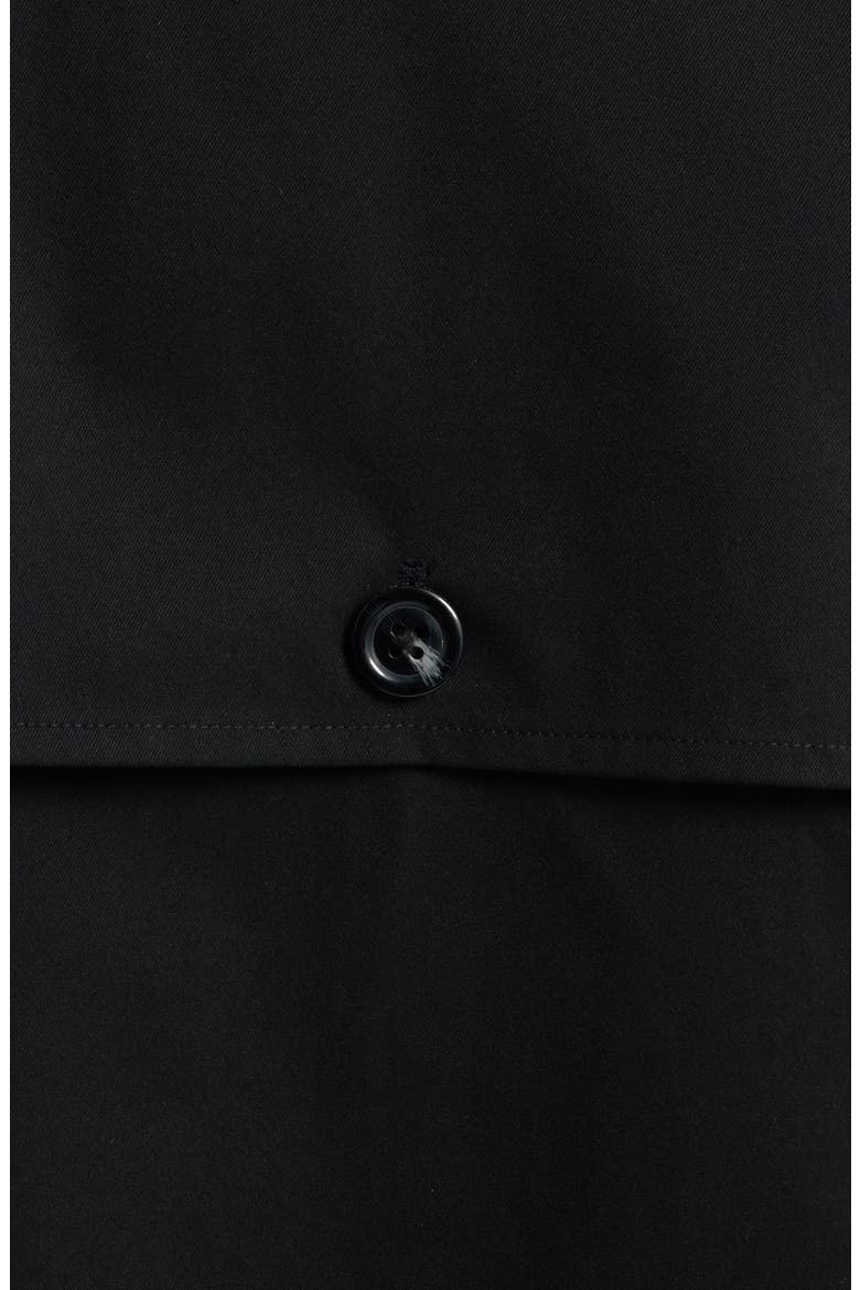 Water Resistant Double Breasted Short Trench Coat, Alternate, color, BLACK