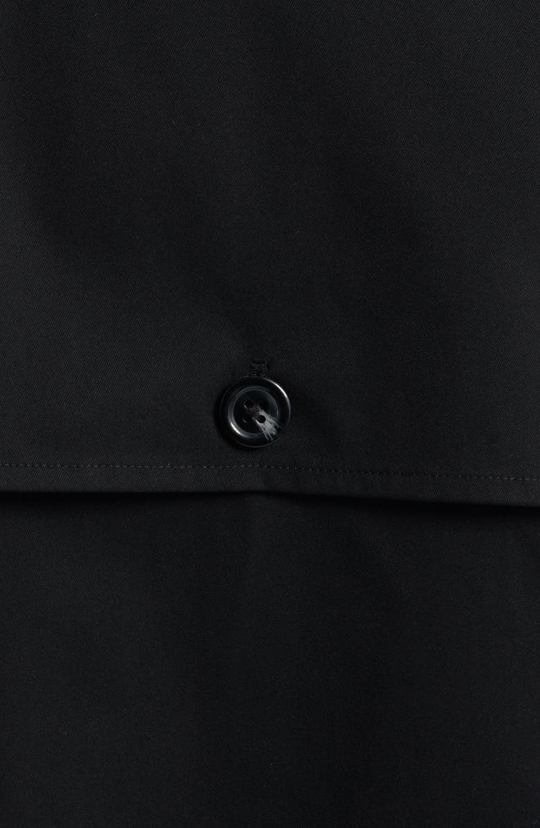 London Fog Water Resistant Double Breasted Short Trench Coat, Alternate, color, Black