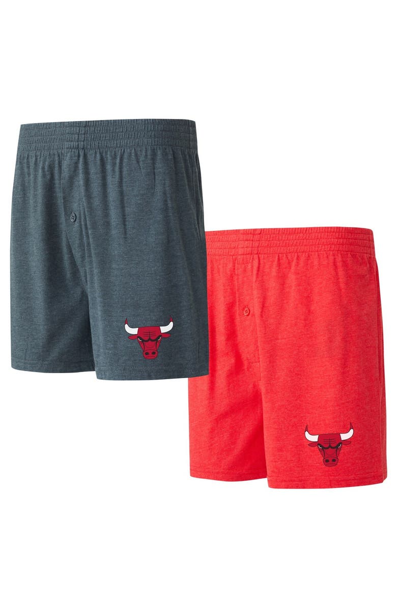 CONCEPTS SPORT Men's Concepts Sport Red/Charcoal Chicago Bulls Two-Pack Jersey-Knit Boxer Set, Main, color, 