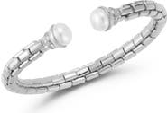 SPHERA MILANO Cultured Pearl and Cubic Zirconia Cuff Bracelet