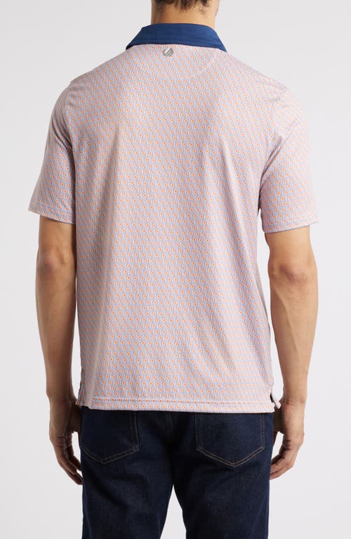 Johnston & Murphy Xc4® + Cool Degree™ Geo Print Performance Golf Polo In Orange