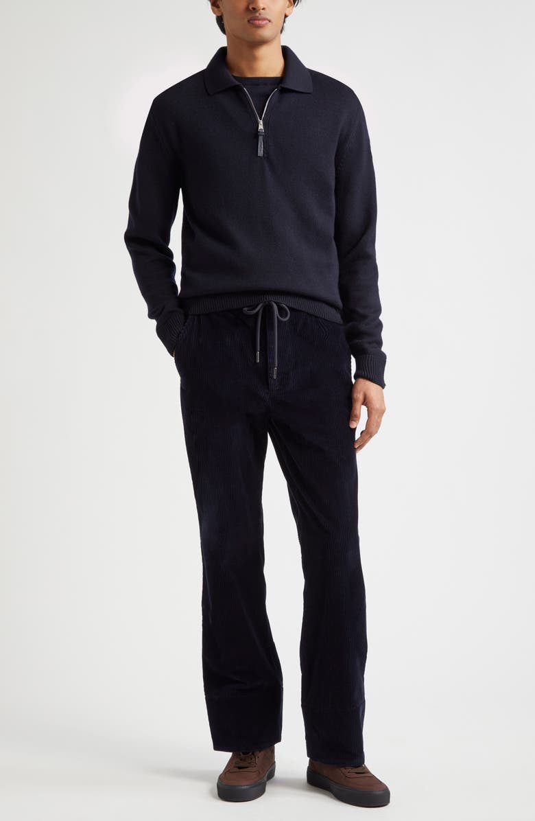 Moncler Tricot Virgin Wool Polo Sweater, Alternate, color, 