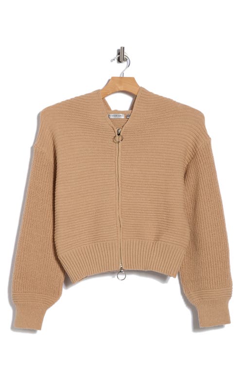 Patrizia Luca Double Zip Hooded Cardigan In Neutral