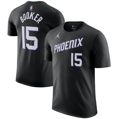 Men's Jordan Brand Devin Booker Black Phoenix Suns Name & Number T-Shirt - Statement Edition